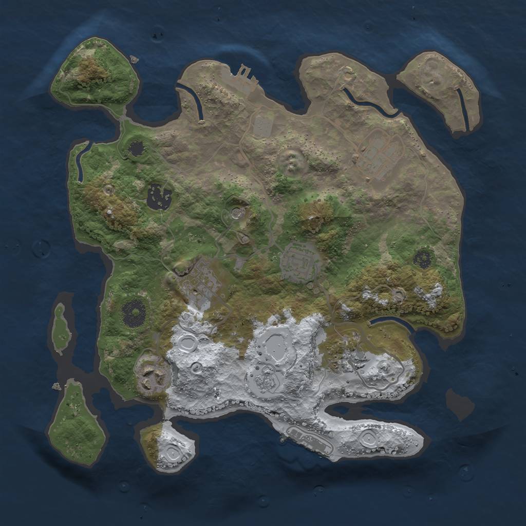 Rust Map: Procedural Map, Size: 3000, Seed: 920991277, 15 Monuments