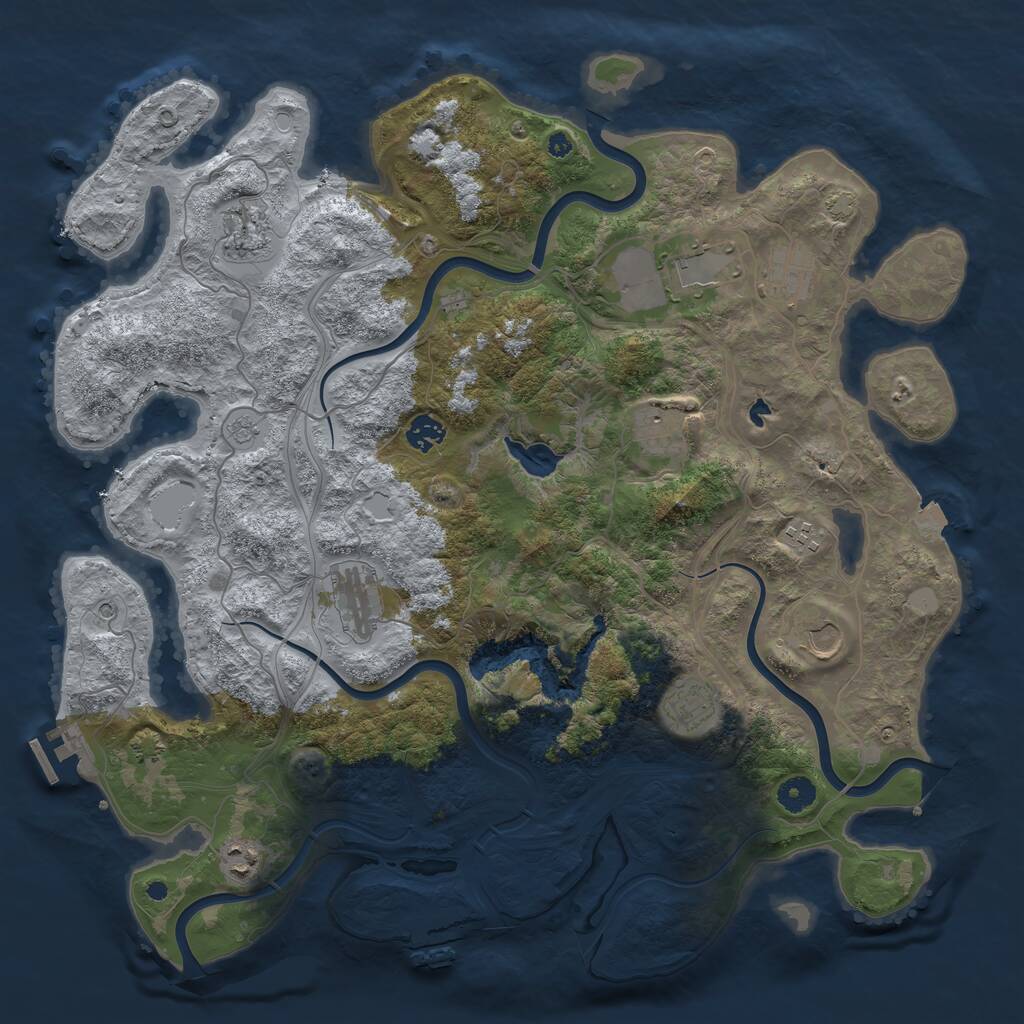 Rust Map: Procedural Map, Size: 4250, Seed: 521130450, 16 Monuments