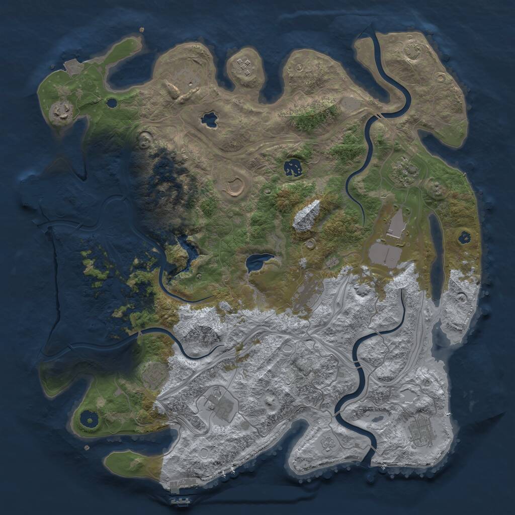 Rust Map: Procedural Map, Size: 4250, Seed: 251012, 17 Monuments