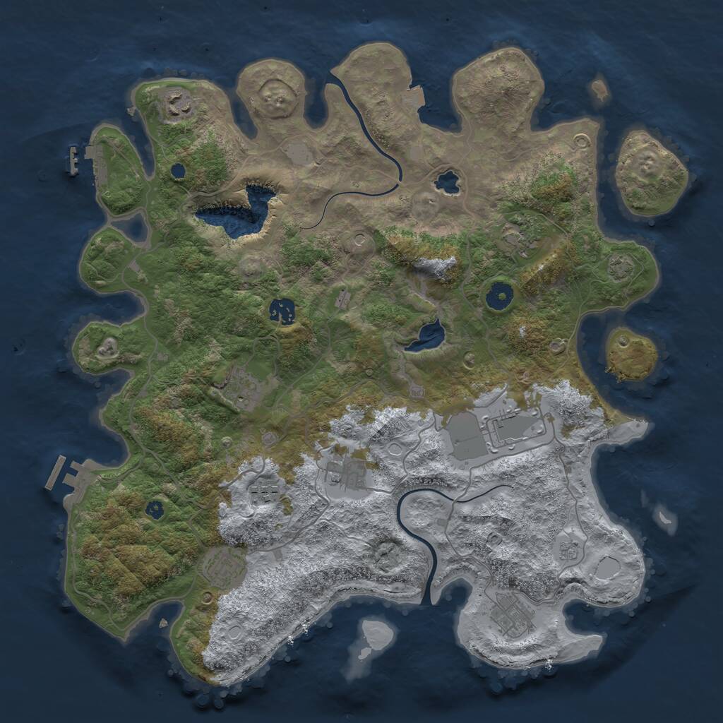 Rust Map: Procedural Map, Size: 4000, Seed: 139912940, 15 Monuments
