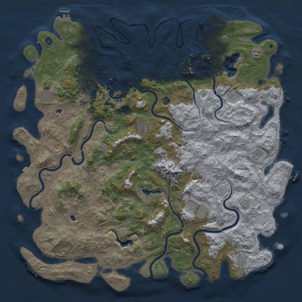 Rust Map: Procedural Map, Size: 6000, Seed: 49, 17 Monuments