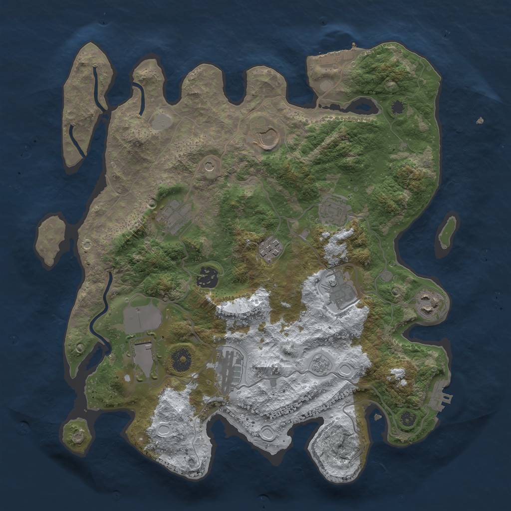 Rust Map: Procedural Map, Size: 3500, Seed: 17562, 18 Monuments