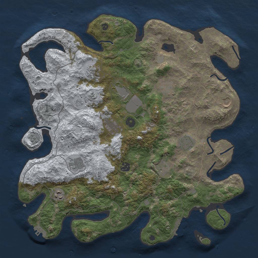 Rust Map: Procedural Map, Size: 4000, Seed: 328525395, 20 Monuments