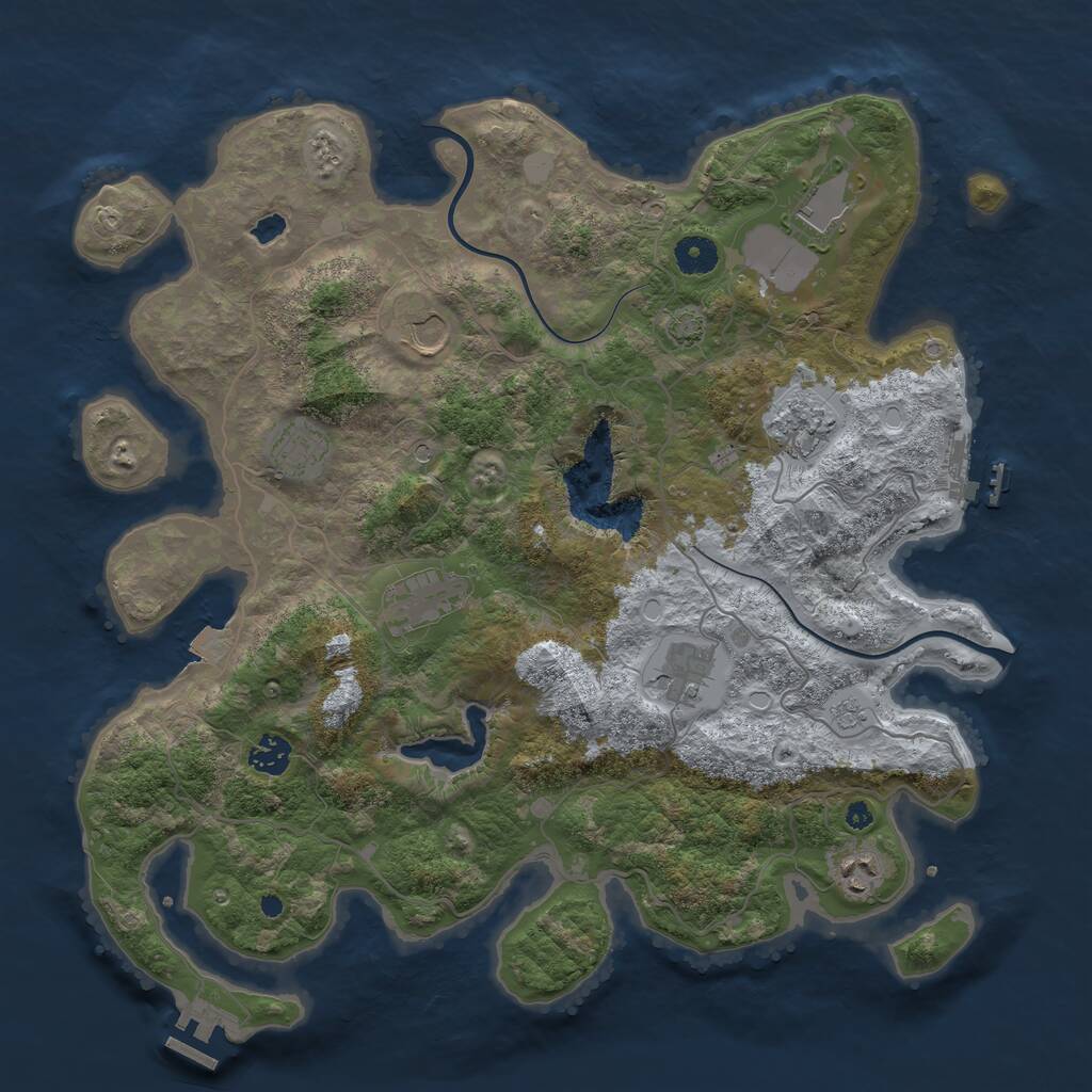 Rust Map: Procedural Map, Size: 4000, Seed: 41203, 14 Monuments