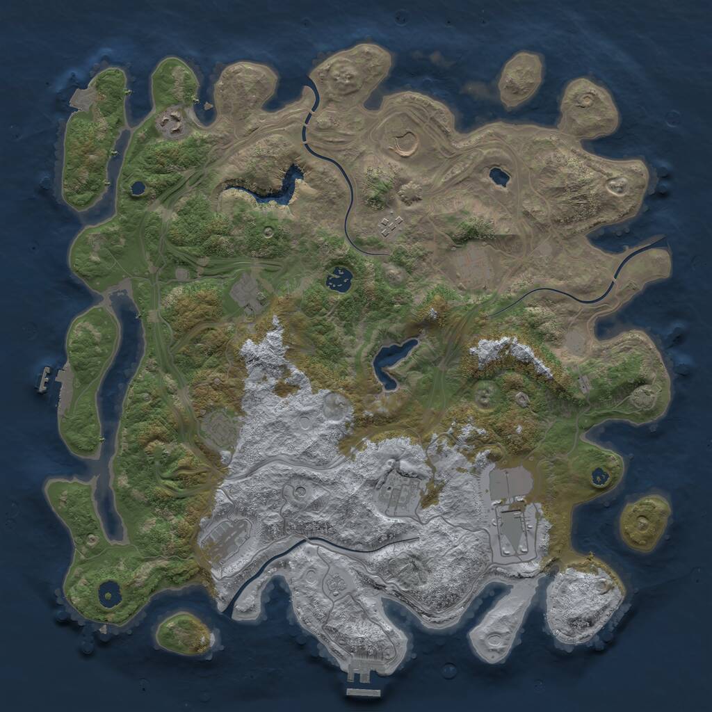 Rust Map: Procedural Map, Size: 4250, Seed: 104310, 16 Monuments