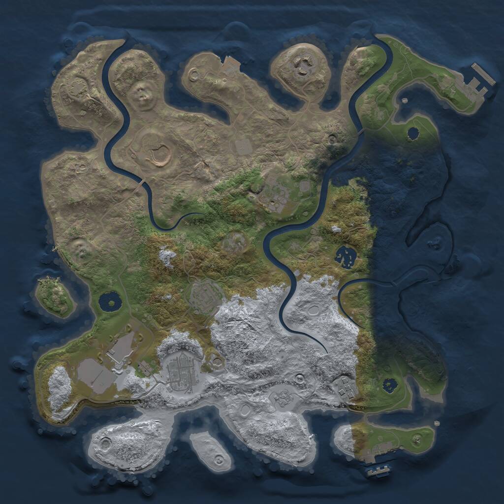 Rust Map: Procedural Map, Size: 3500, Seed: 1696799272, 14 Monuments