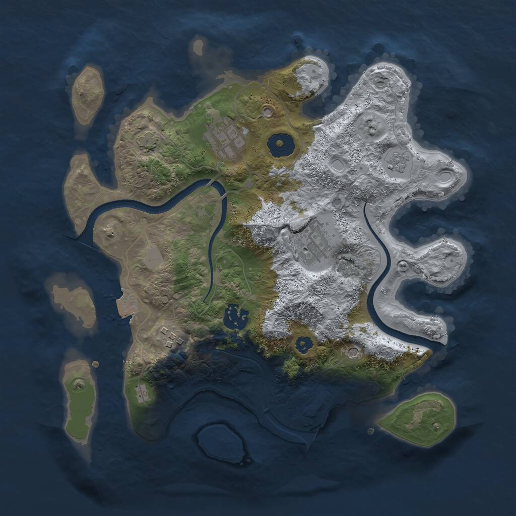Rust Map: Procedural Map, Size: 3000, Seed: 2060967736, 8 Monuments
