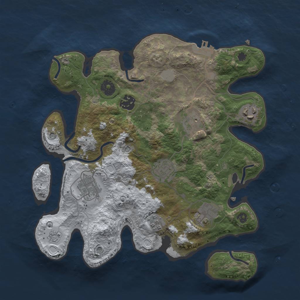 Rust Map: Procedural Map, Size: 3000, Seed: 25848, 15 Monuments