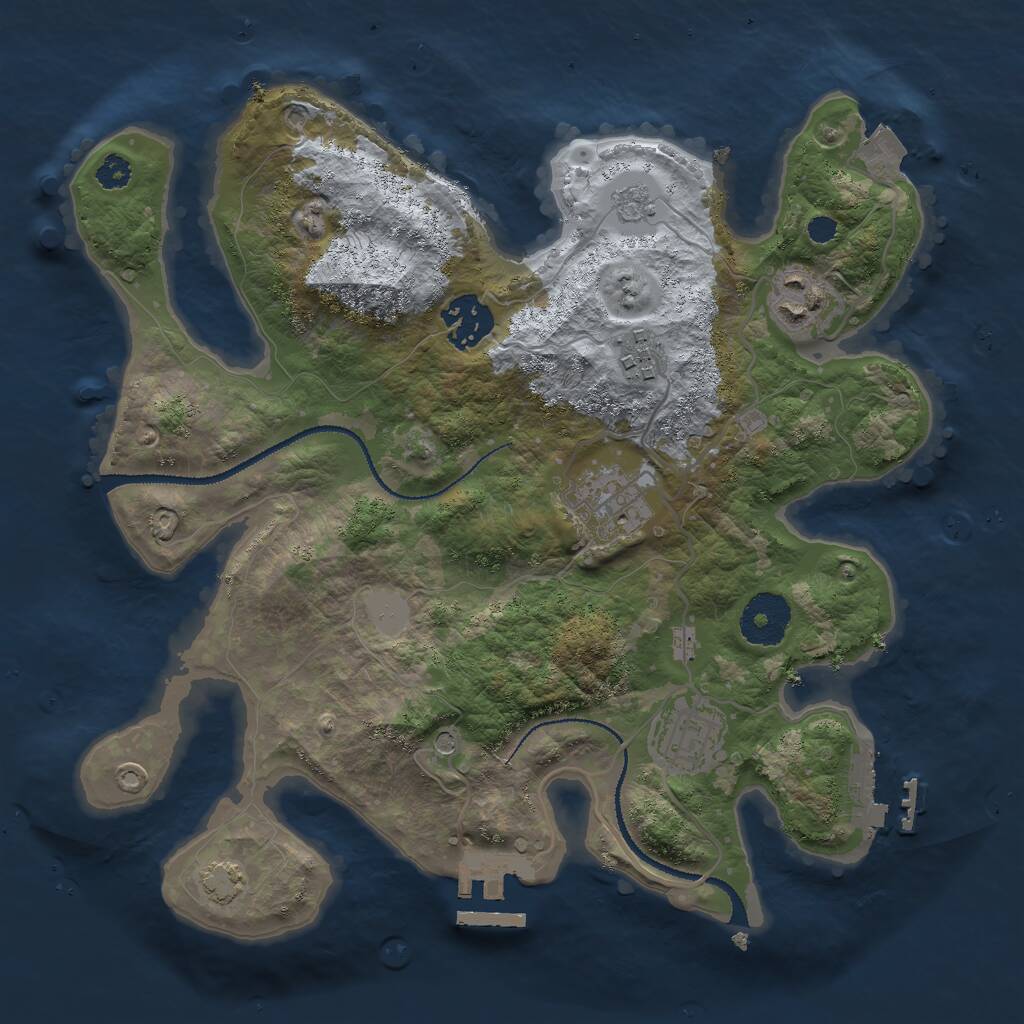 Rust Map: Procedural Map, Size: 3000, Seed: 2147135033, 11 Monuments
