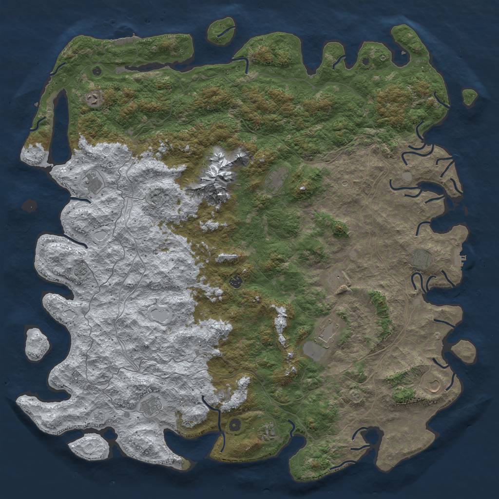 Rust Map: Procedural Map, Size: 6000, Seed: 38972340, 20 Monuments