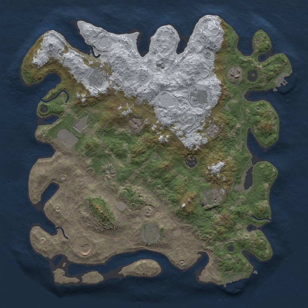 Rust Map: Procedural Map, Size: 4000, Seed: 797005, 19 Monuments