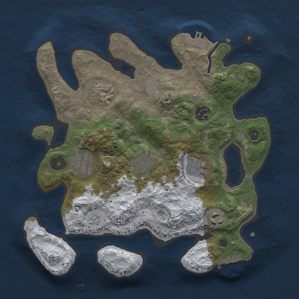 Rust Map: Procedural Map, Size: 3000, Seed: 28005, 15 Monuments