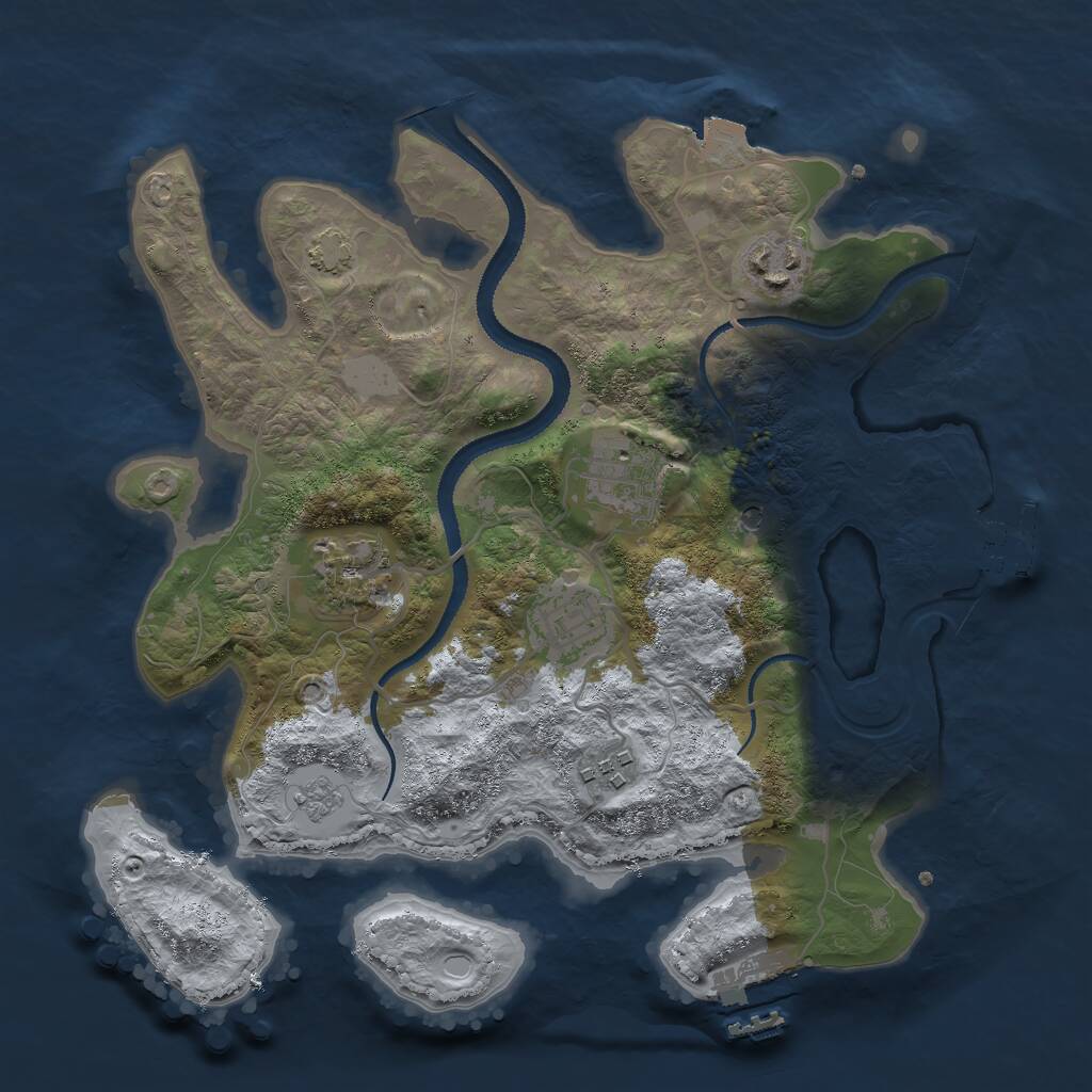 Rust Map: Procedural Map, Size: 3000, Seed: 28005, 11 Monuments