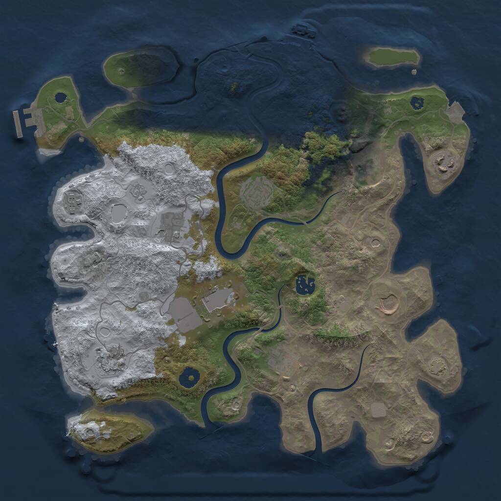 Rust Map: Procedural Map, Size: 3700, Seed: 1537359375, 16 Monuments