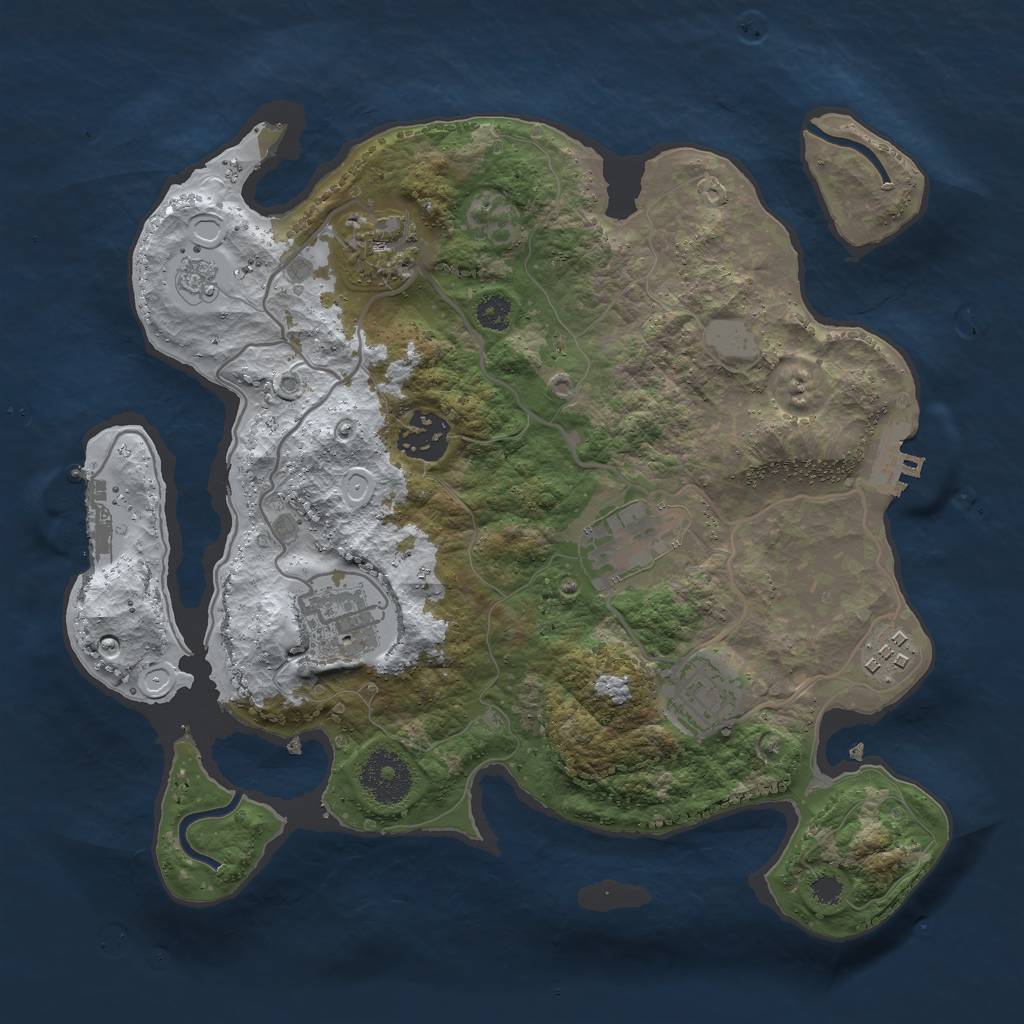 Rust Map: Procedural Map, Size: 3000, Seed: 933599797, 14 Monuments
