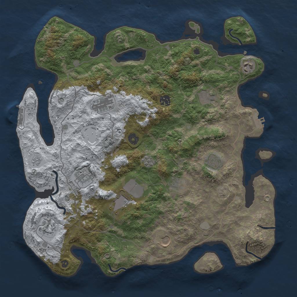 Rust Map: Procedural Map, Size: 4000, Seed: 544360, 20 Monuments
