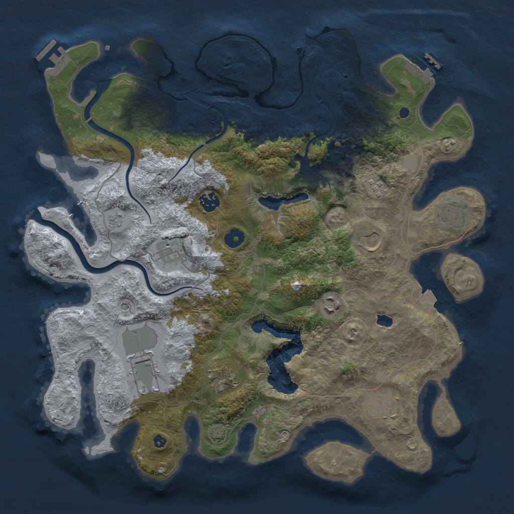 Rust Map: Procedural Map, Size: 4000, Seed: 7352731, 15 Monuments