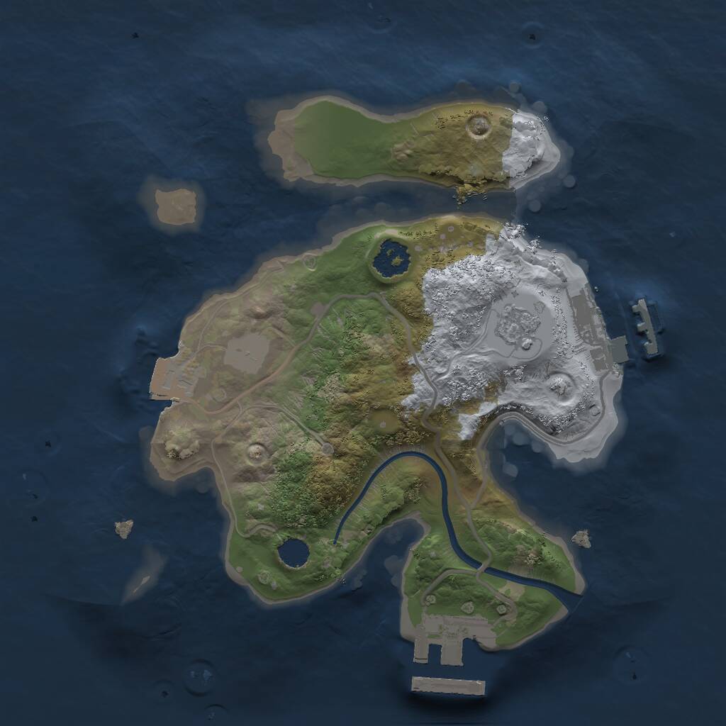 Rust Map: Procedural Map, Size: 2000, Seed: 113452346, 4 Monuments