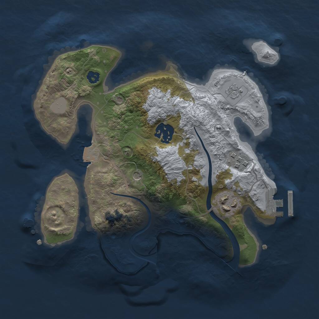 Rust Map: Procedural Map, Size: 2500, Seed: 692189277, 7 Monuments