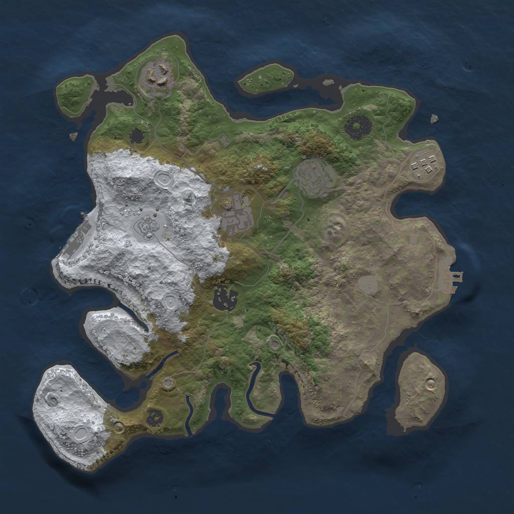 Rust Map: Procedural Map, Size: 3000, Seed: 24761, 13 Monuments