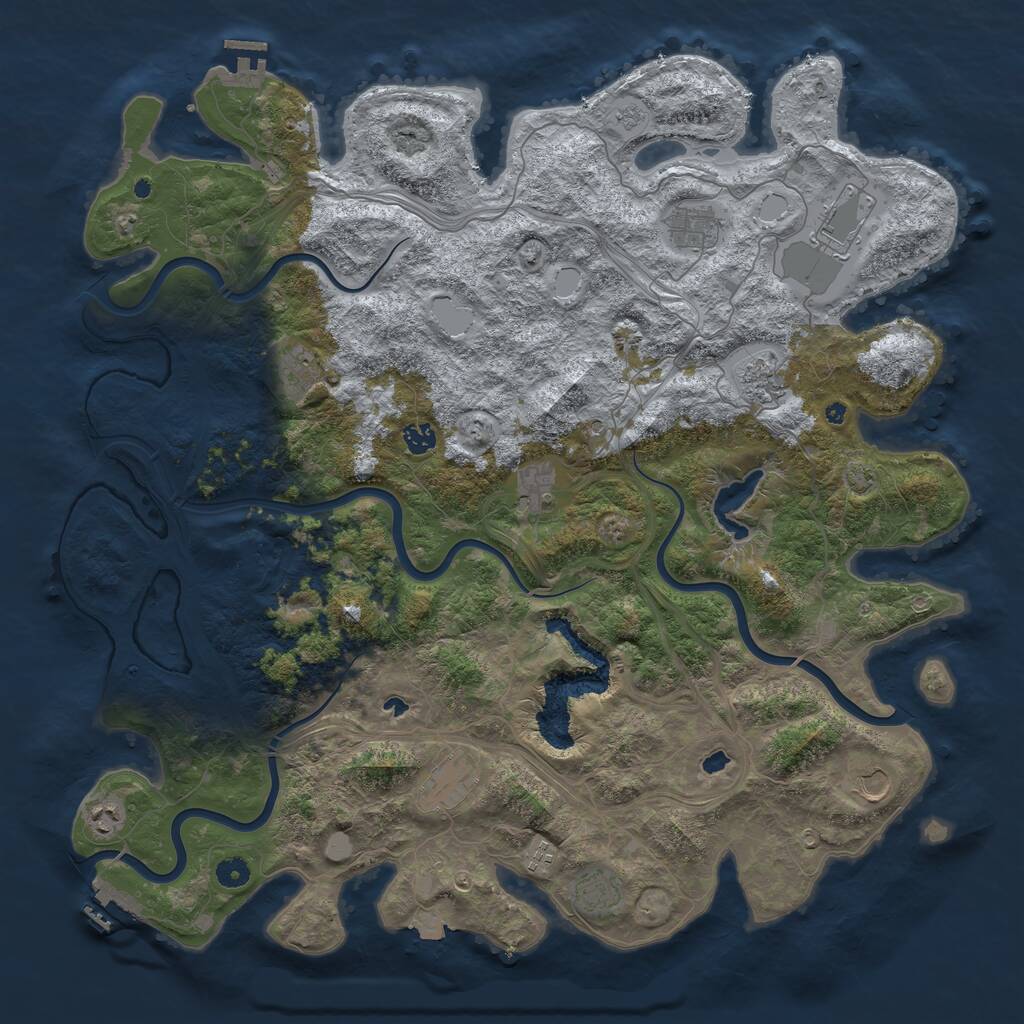Rust Map: Procedural Map, Size: 4800, Seed: 2092003830, 17 Monuments