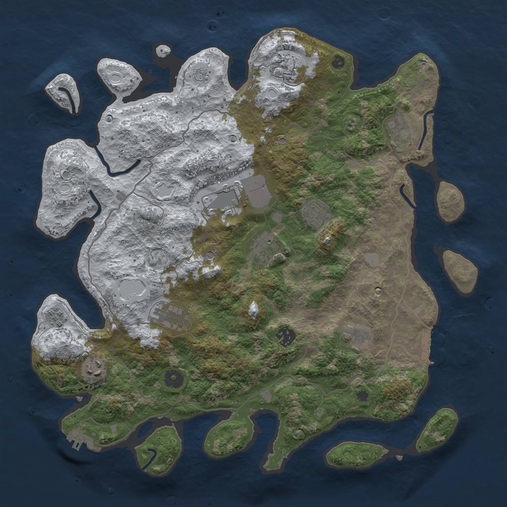 Rust Map: Procedural Map, Size: 4000, Seed: 5125323, 19 Monuments