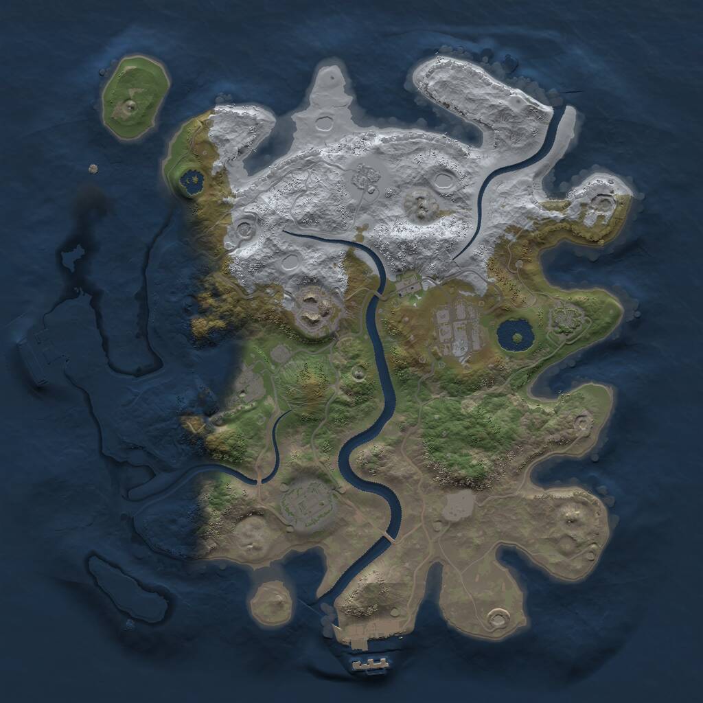 Rust Map: Procedural Map, Size: 3000, Seed: 6372188, 10 Monuments