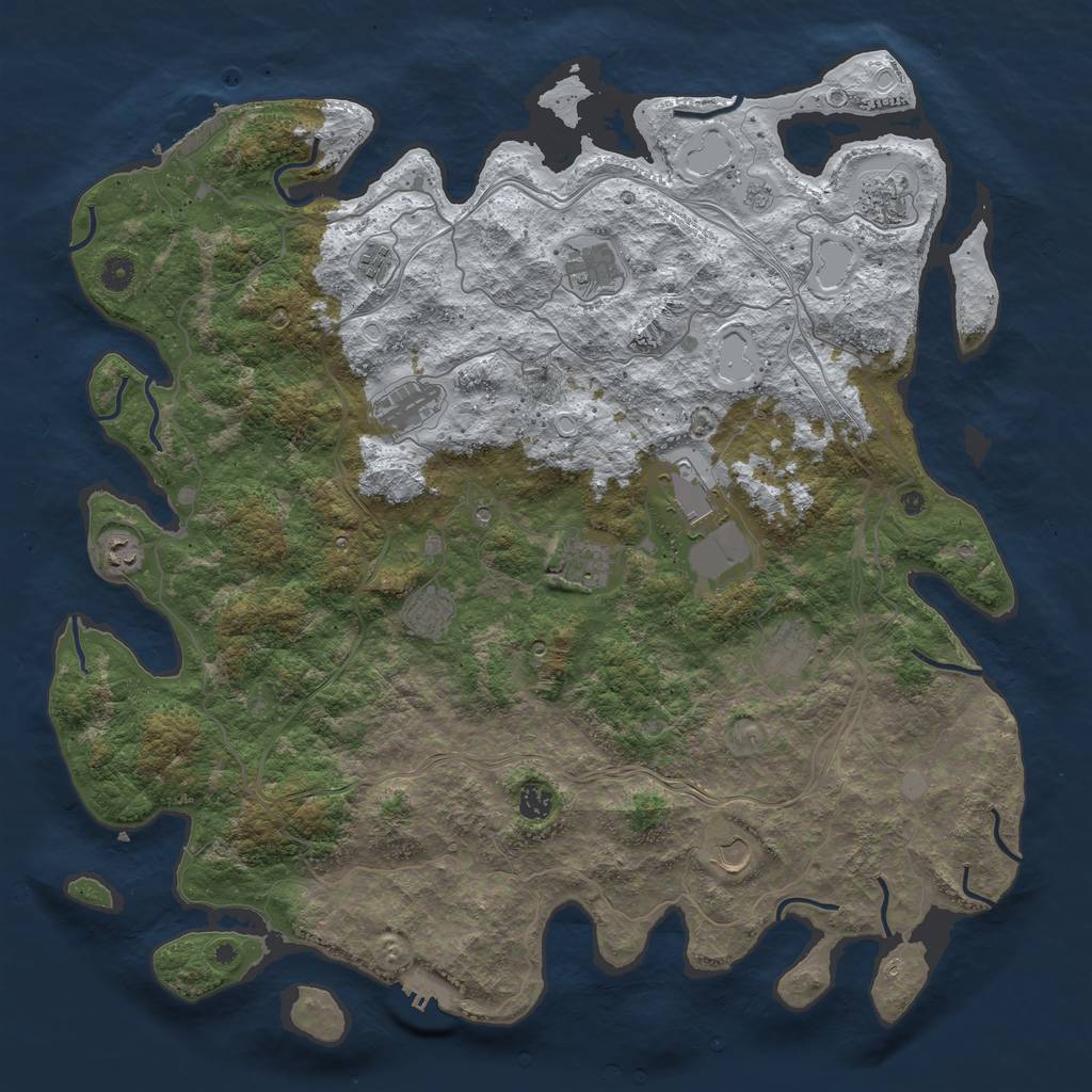 Rust Map: Procedural Map, Size: 4800, Seed: 1070957767, 20 Monuments