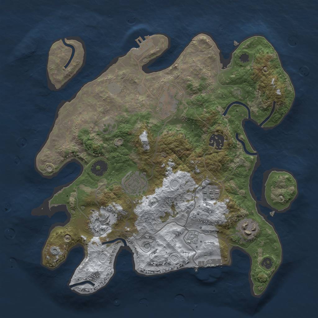 Rust Map: Procedural Map, Size: 3000, Seed: 389597078, 15 Monuments