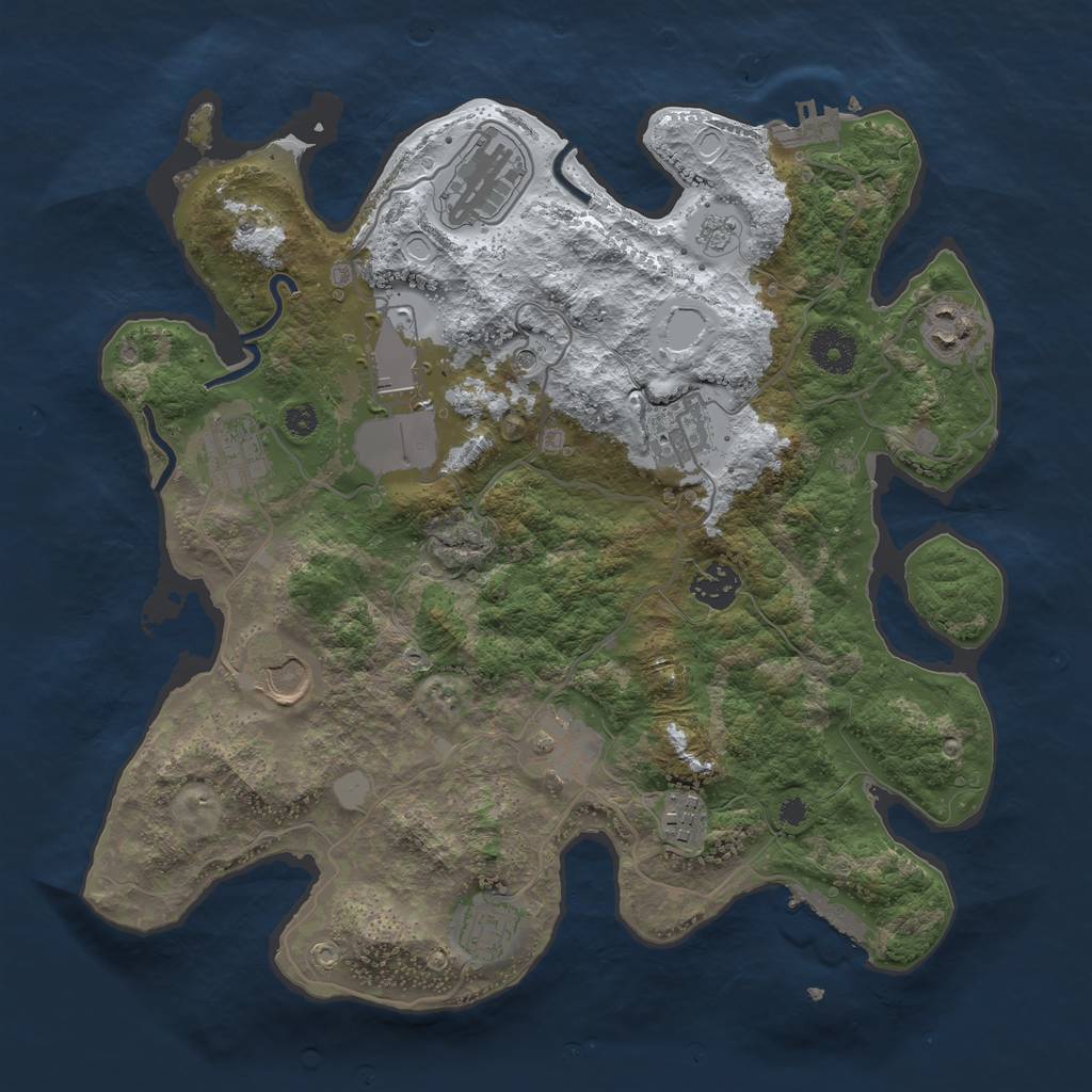 Rust Map: Procedural Map, Size: 3500, Seed: 1183250500, 19 Monuments