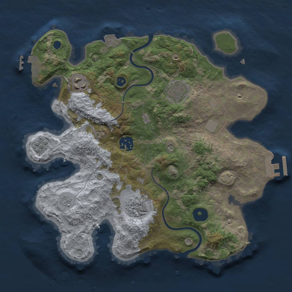 Rust Map: Procedural Map, Size: 3000, Seed: 15353, 11 Monuments