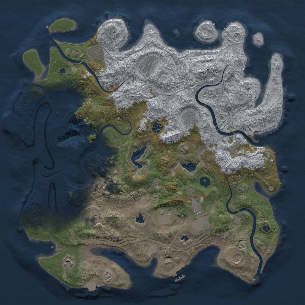 Rust Map: Procedural Map, Size: 4500, Seed: 1603299819, 16 Monuments