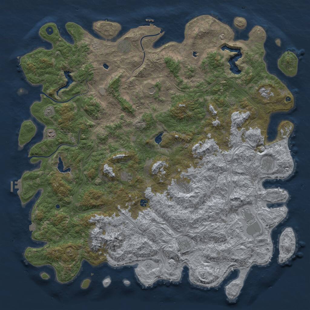 Rust Map: Procedural Map, Size: 6000, Seed: 548914, 17 Monuments