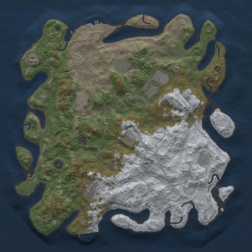 Rust Map: Procedural Map, Size: 4250, Seed: 67148500, 18 Monuments