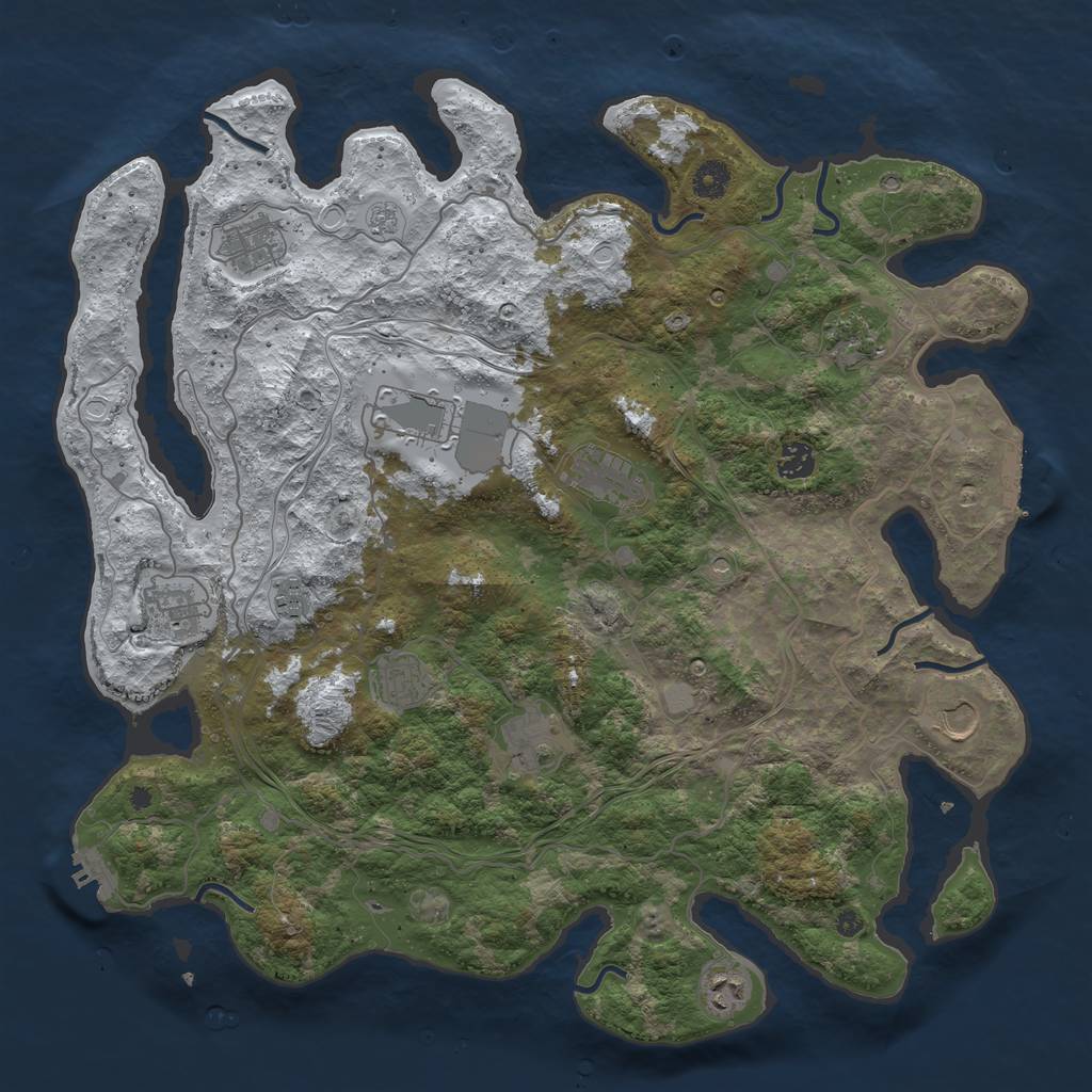 Rust Map: Procedural Map, Size: 4250, Seed: 574015401, 20 Monuments