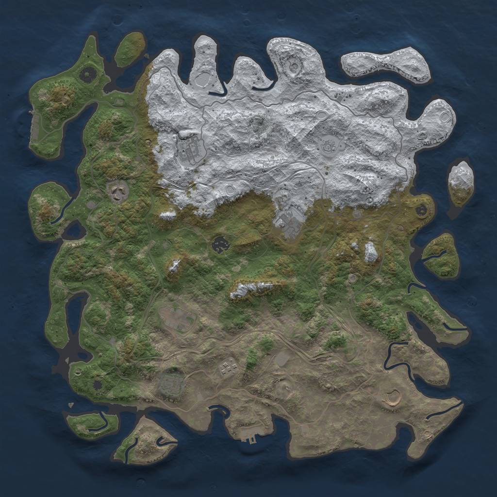 Rust Map: Procedural Map, Size: 4550, Seed: 1777766666, 17 Monuments