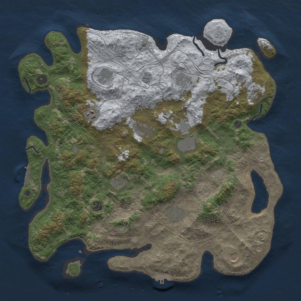 Rust Map: Procedural Map, Size: 4500, Seed: 9711, 20 Monuments