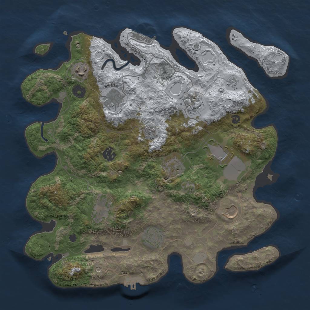 Rust Map: Procedural Map, Size: 3500, Seed: 1807208031, 19 Monuments