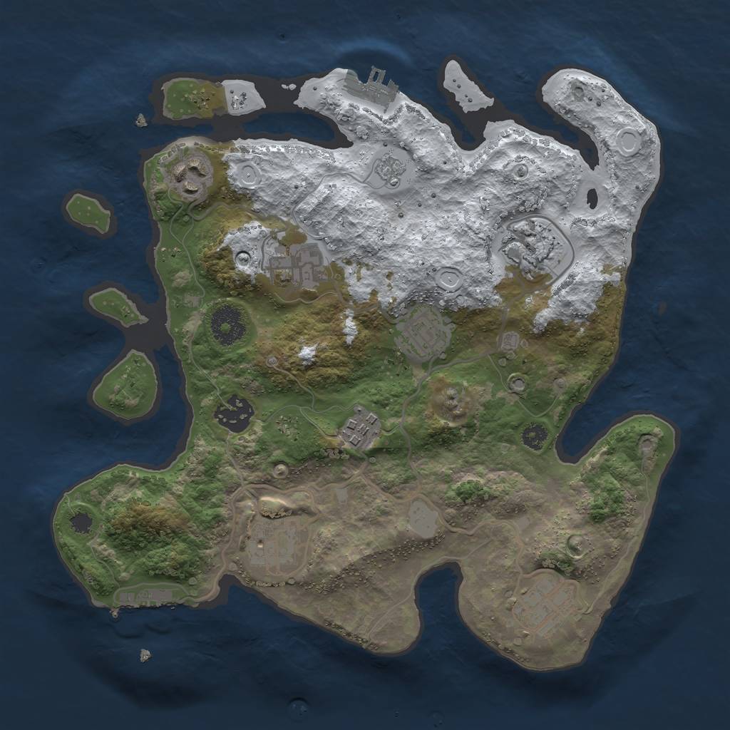 Rust Map: Procedural Map, Size: 3000, Seed: 381352226, 16 Monuments