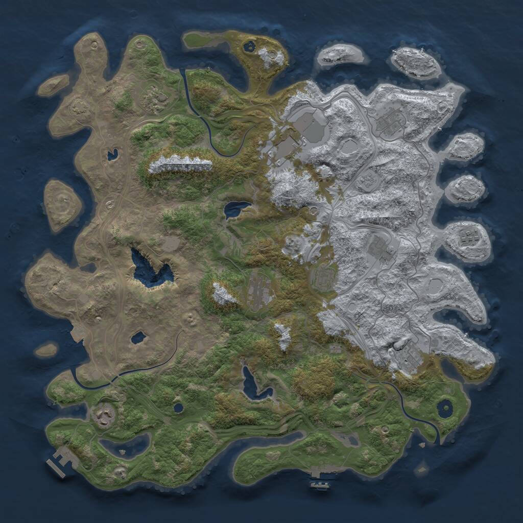 Rust Map: Procedural Map, Size: 4500, Seed: 1000875549, 15 Monuments