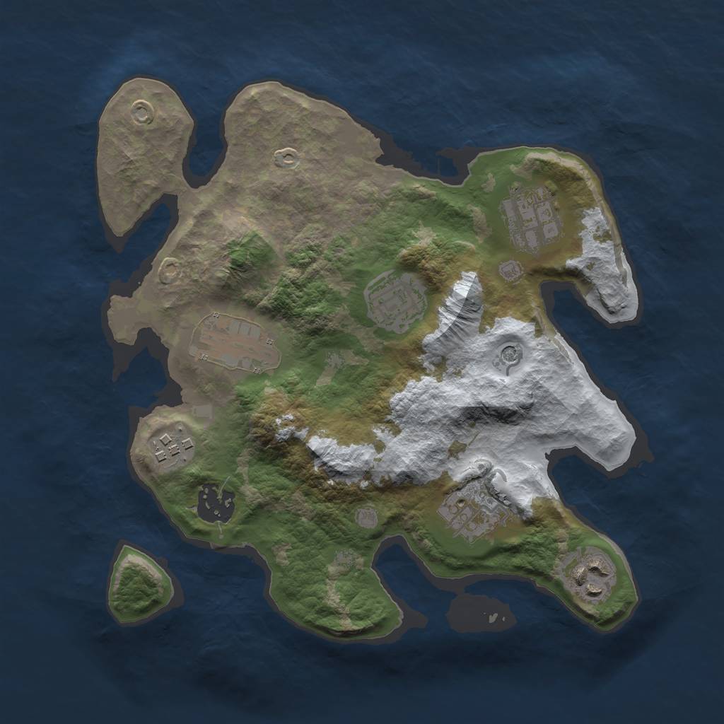 Rust Map: Barren, Size: 2750, Seed: 59, 10 Monuments