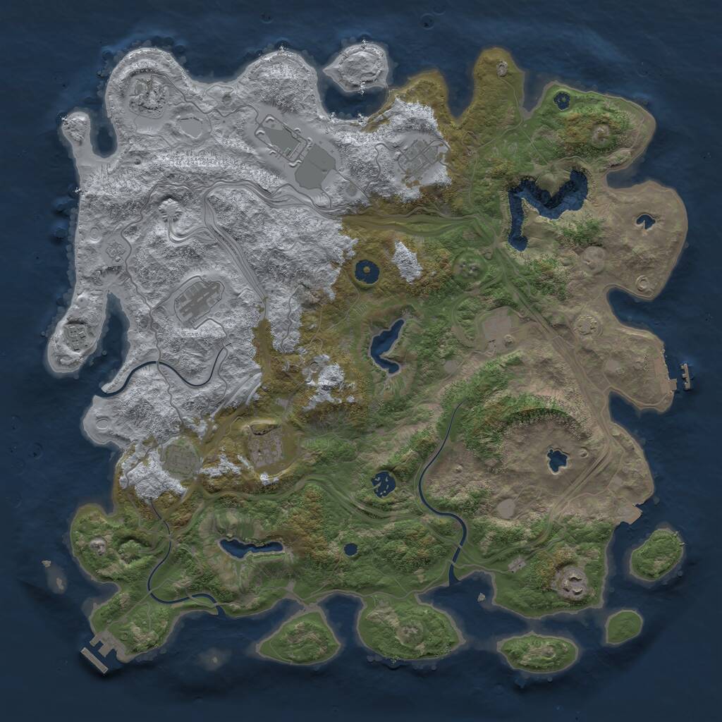 Rust Map: Procedural Map, Size: 4500, Seed: 89376897, 16 Monuments