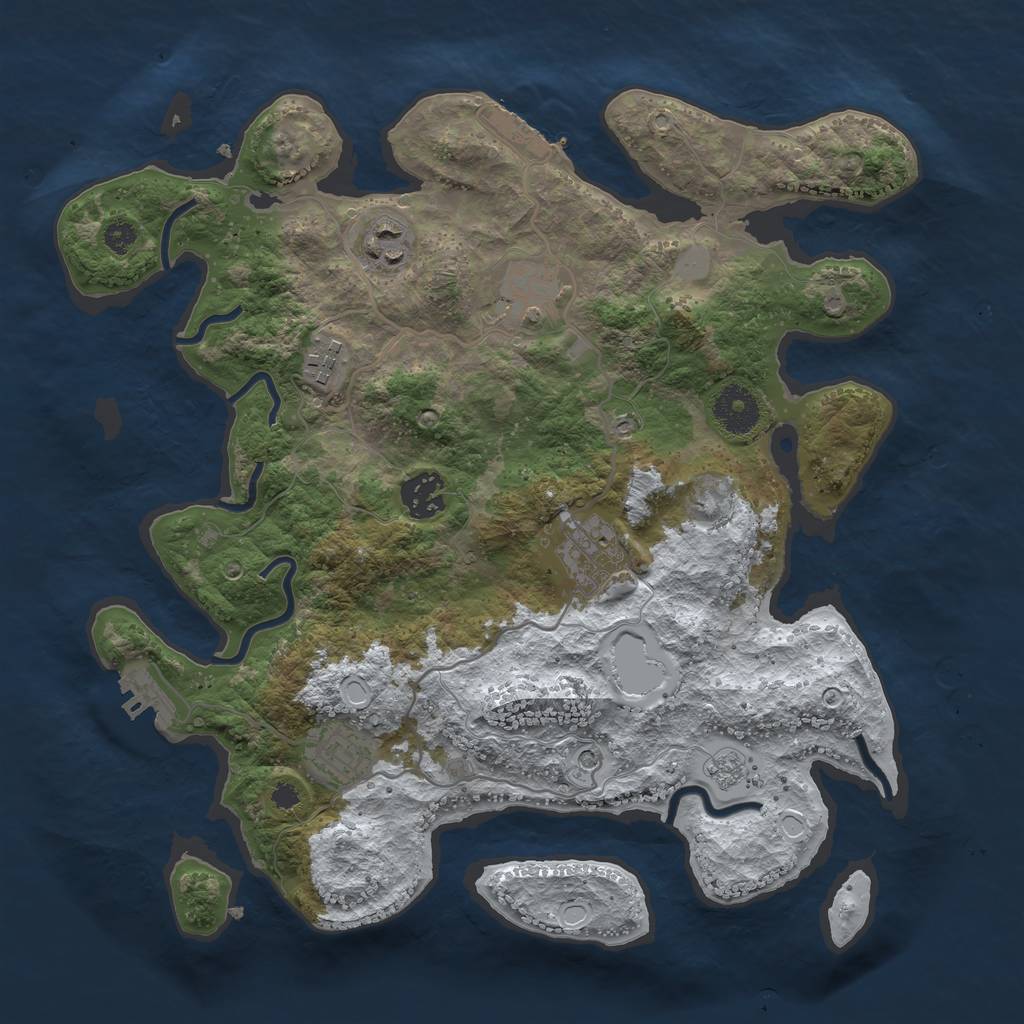 Rust Map: Procedural Map, Size: 3350, Seed: 311017, 15 Monuments