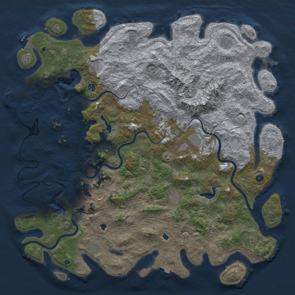 Rust Map: Procedural Map, Size: 5800, Seed: 182912, 17 Monuments