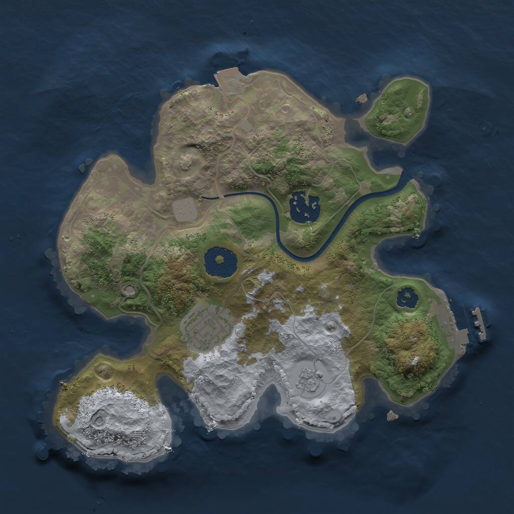 Rust Map: Procedural Map, Size: 2400, Seed: 68954, 5 Monuments
