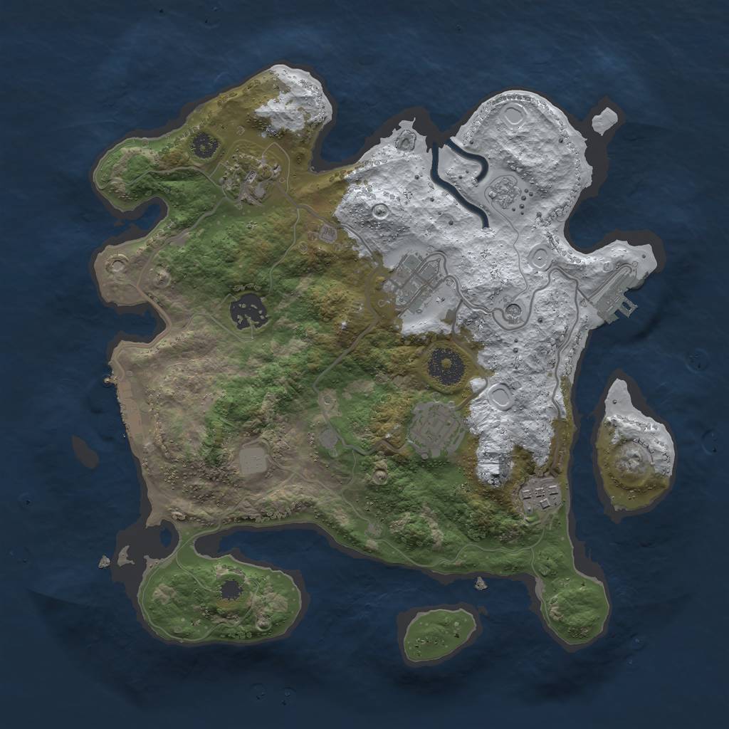 Rust Map: Procedural Map, Size: 3000, Seed: 277833822, 14 Monuments