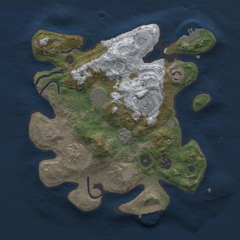 Rust Map: Procedural Map, Size: 3000, Seed: 1304733931, 15 Monuments