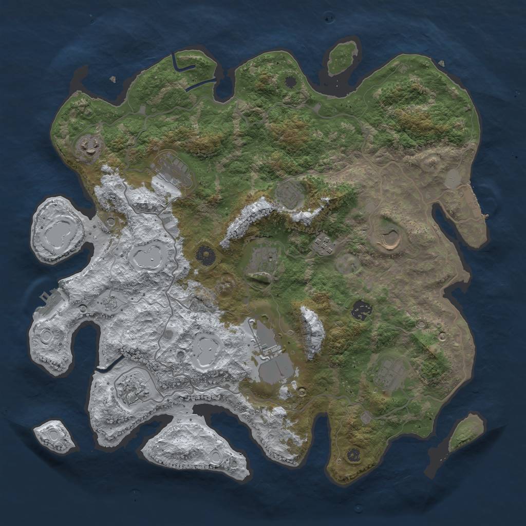 Rust Map: Procedural Map, Size: 4000, Seed: 265730354, 19 Monuments