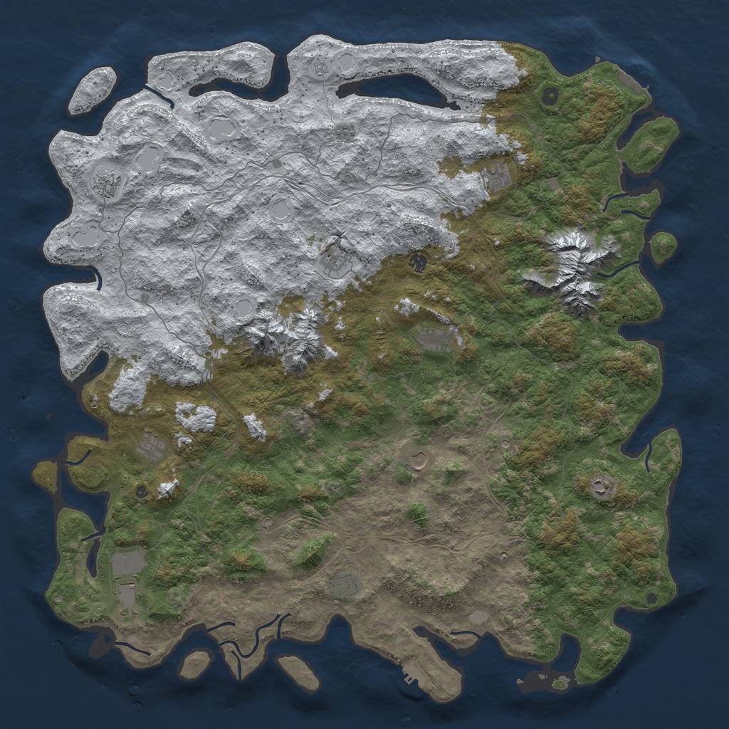 Rust Map: Procedural Map, Size: 6000, Seed: 12527061, 20 Monuments