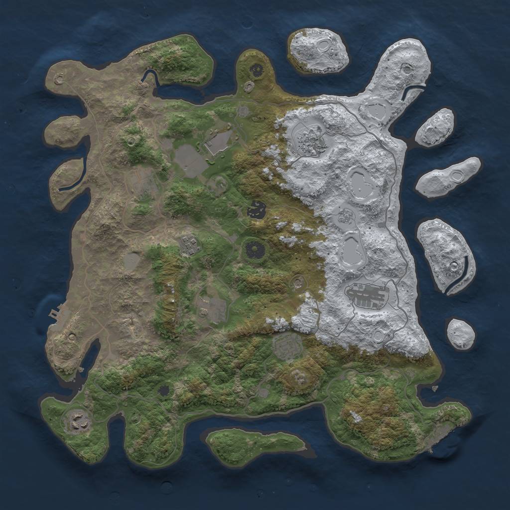 Rust Map: Procedural Map, Size: 4000, Seed: 35656, 18 Monuments